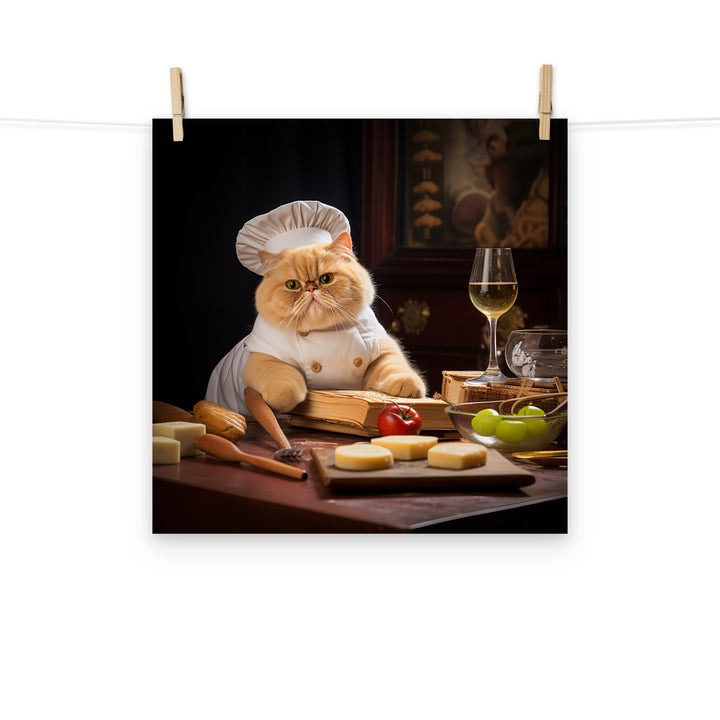 Exotic Shorthair Chef Photo paper poster - PosterfyAI.com