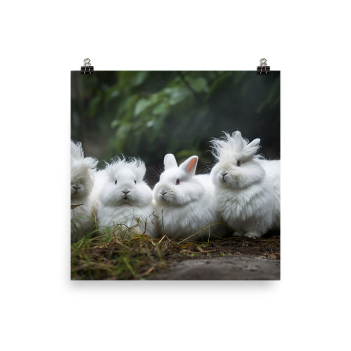 Angora Rabbit Family Photo paper poster - PosterfyAI.com