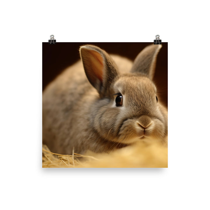 Netherland Dwarf Bunny Photo paper poster - PosterfyAI.com