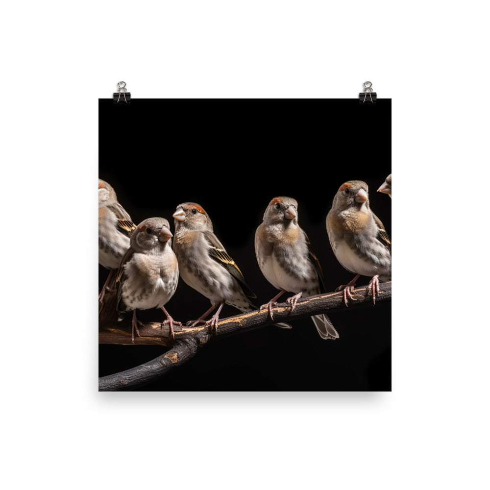 Flock of Society Finches Photo paper poster - PosterfyAI.com