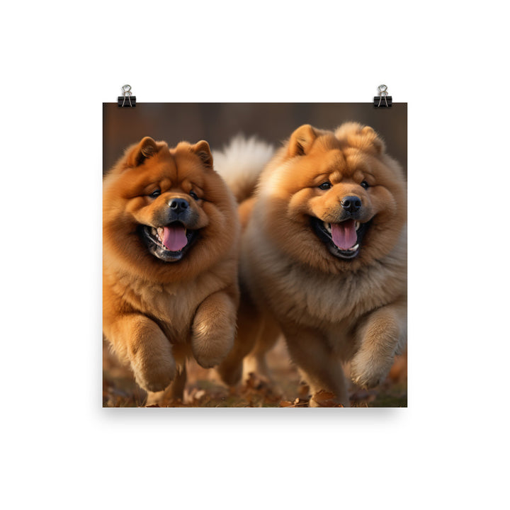 Two Chow Chows Having Fun Photo paper poster - PosterfyAI.com