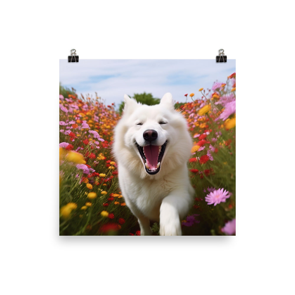 Samoyed Smile Photo paper poster - PosterfyAI.com