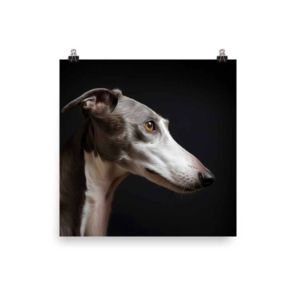 Regal Greyhound Portrait Photo paper poster - PosterfyAI.com