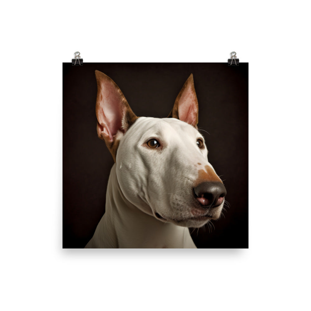 Regal Bull Terrier Portrait Photo paper poster - PosterfyAI.com