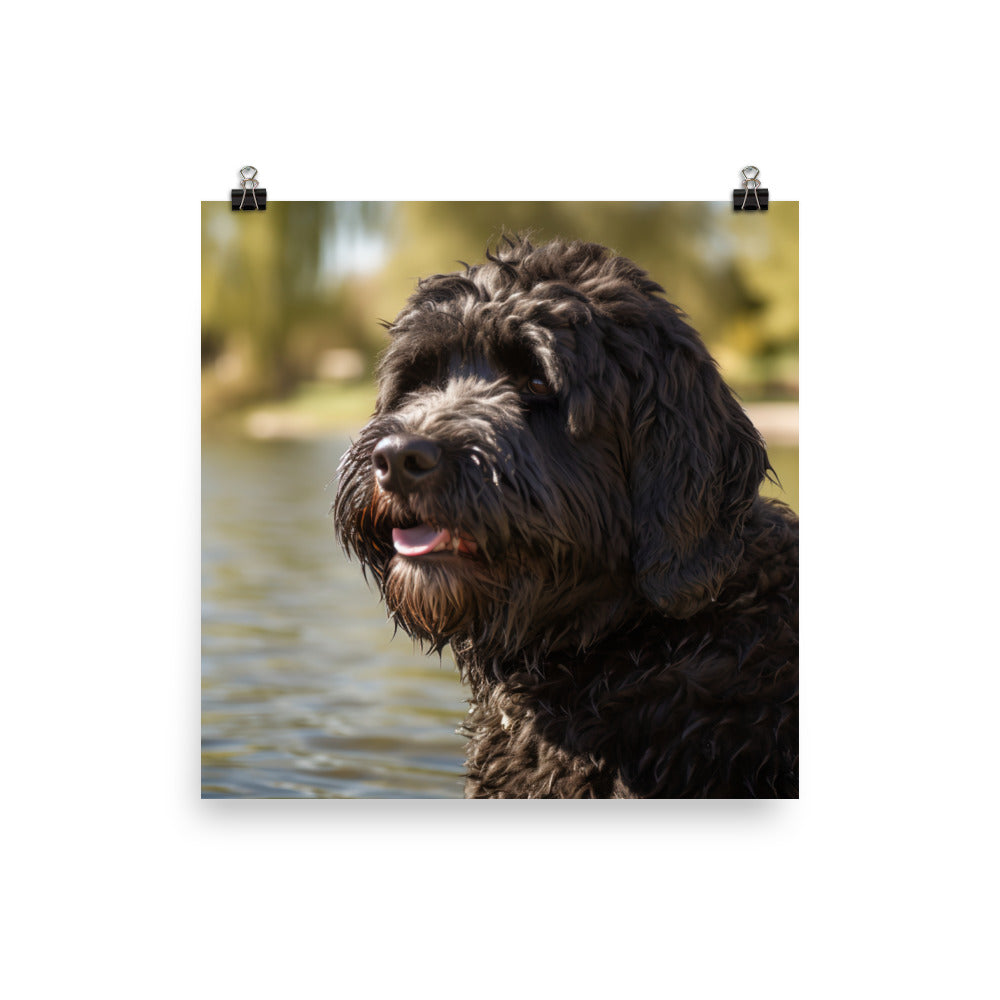 Portuguese Water Dog walk Photo paper poster - PosterfyAI.com