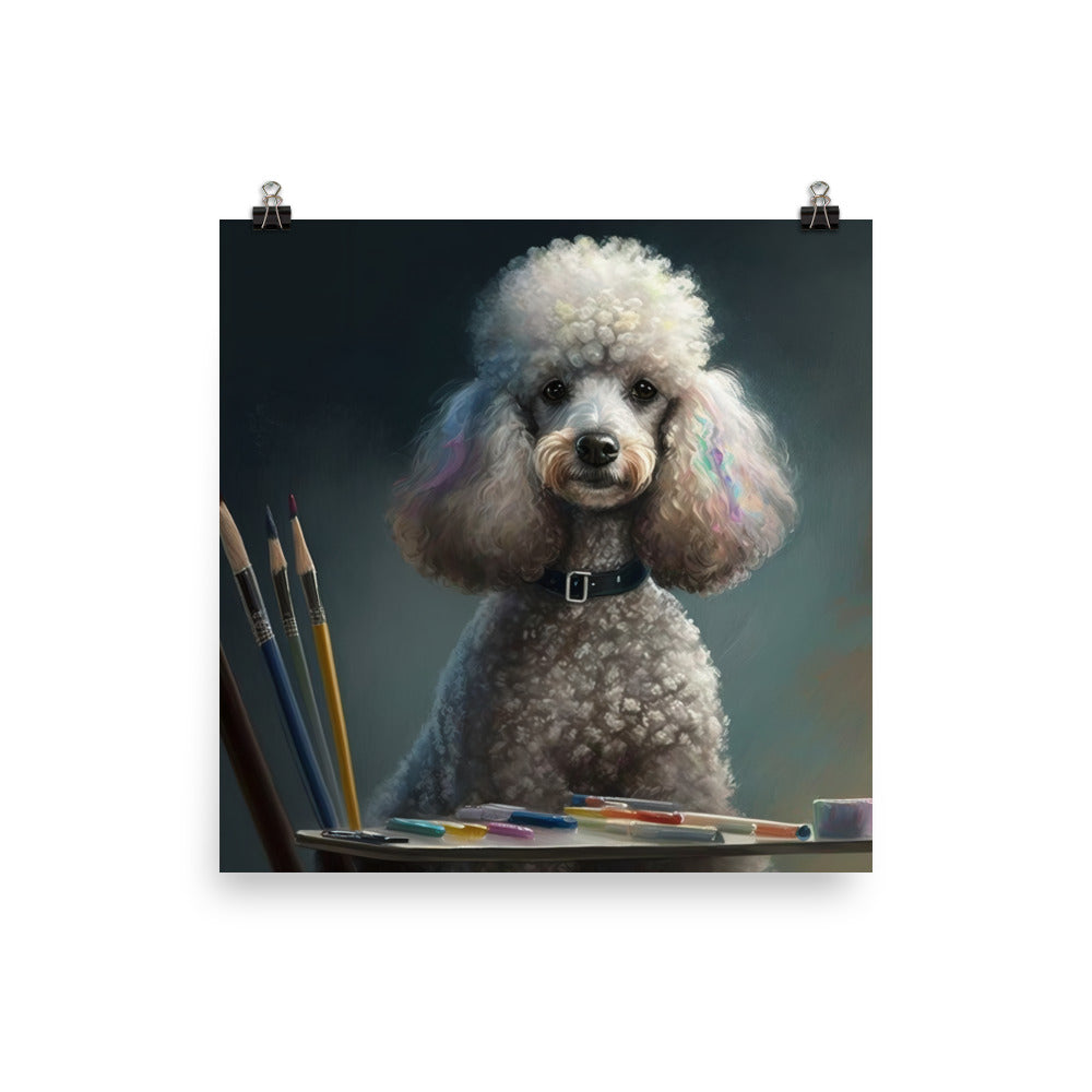 Poodle in colorful abstract style Photo paper poster - PosterfyAI.com