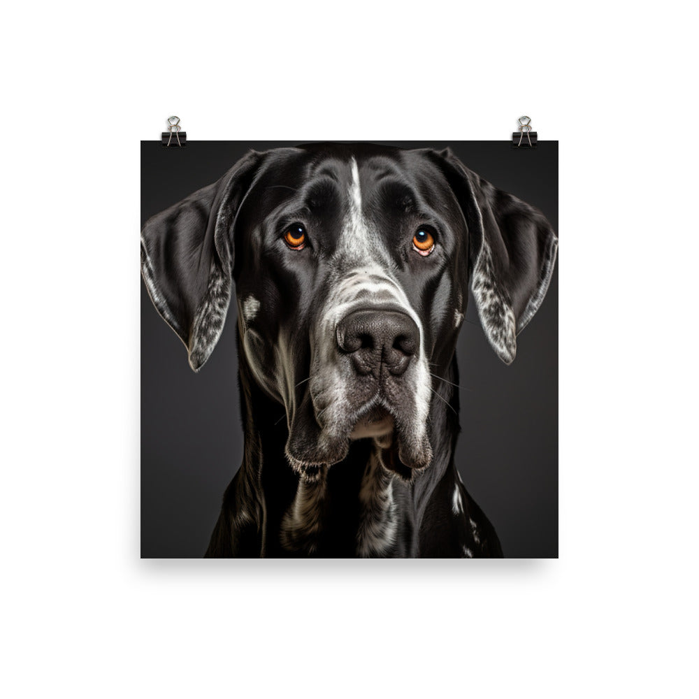 Noble Great Dane Portrait Photo paper poster - PosterfyAI.com