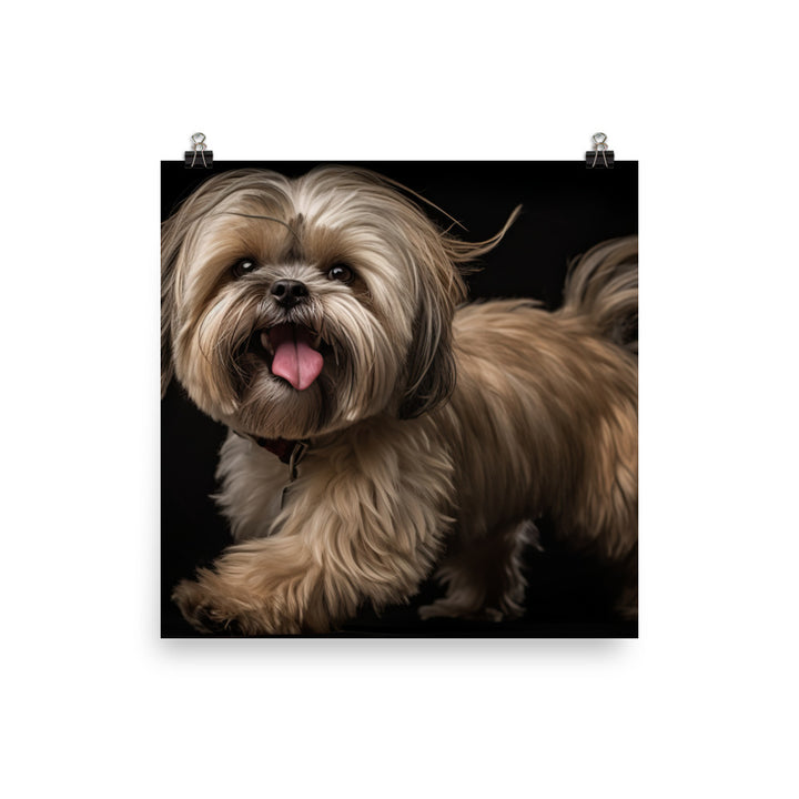 Lhasa Apso Playtime Photo paper poster - PosterfyAI.com