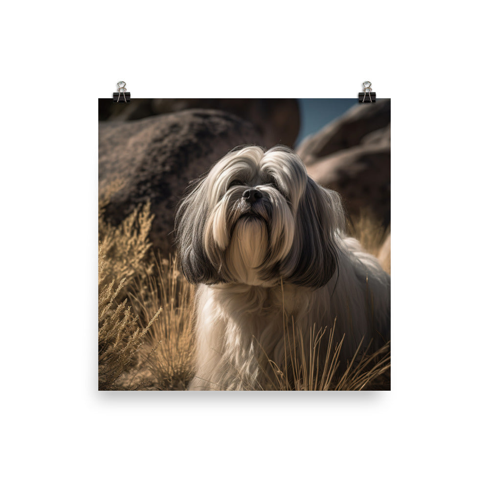 Lhasa Apso in Nature Photo paper poster - PosterfyAI.com