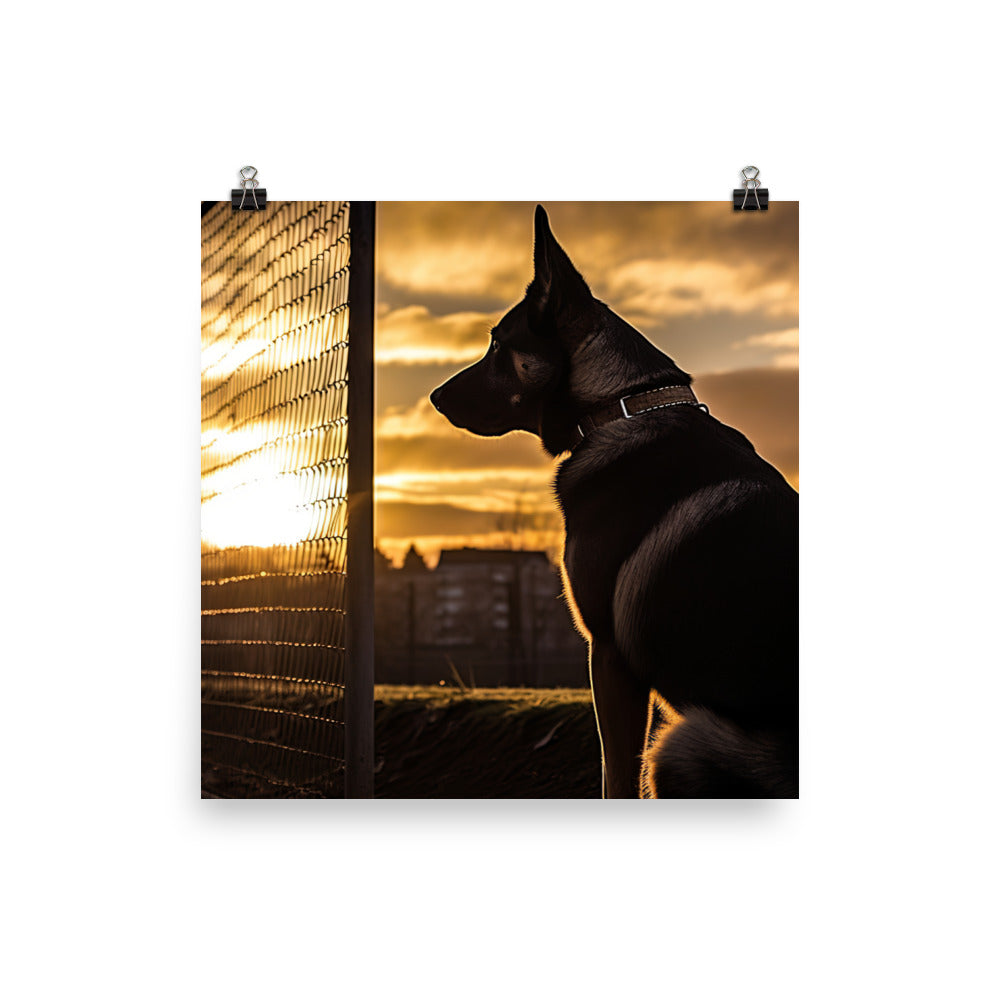 German Shepherd Watchdog Photo paper poster - PosterfyAI.com