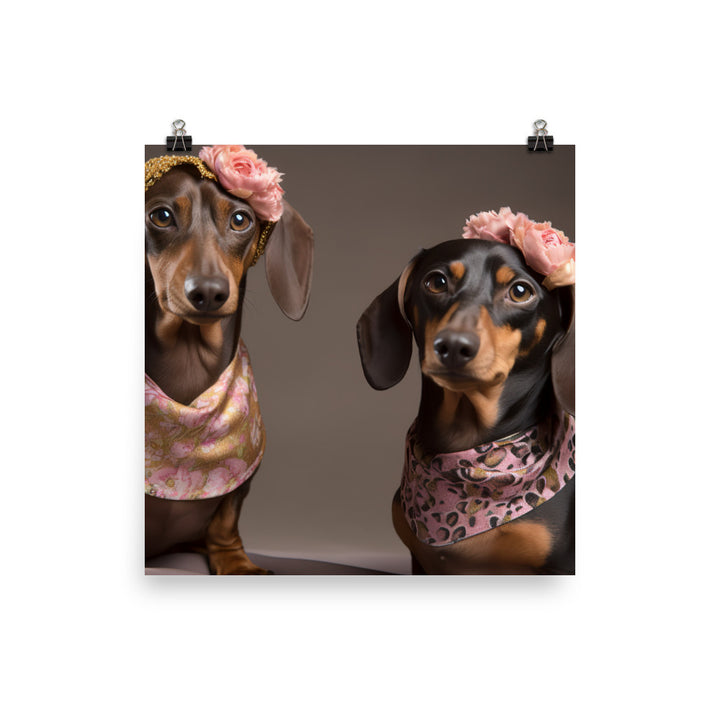 Dachshund Fashion Shoot Photo paper poster - PosterfyAI.com