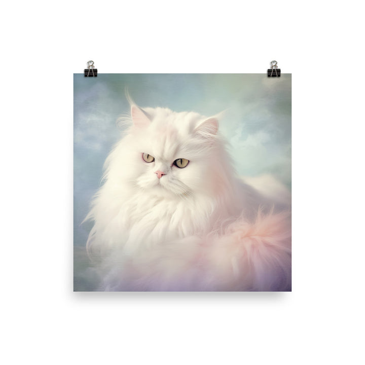 Persian Cat in Dreamy Pastel Photo paper poster - PosterfyAI.com