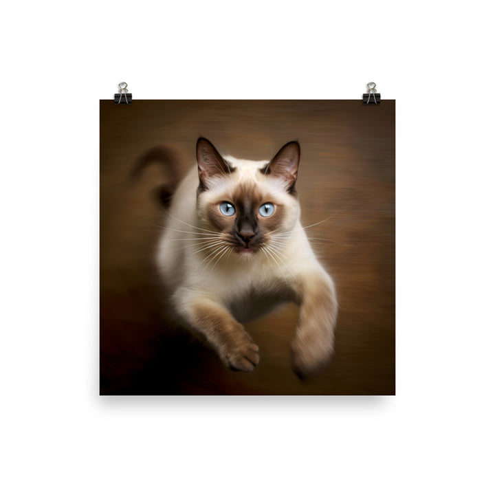 Graceful Siamese in Motion Photo paper poster - PosterfyAI.com
