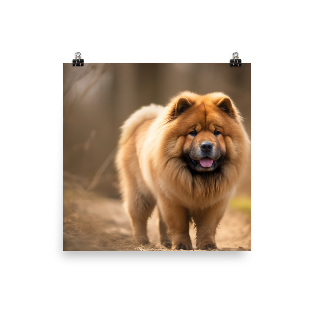 Chow Chow Taking a Leisurely Stroll Photo paper poster - PosterfyAI.com
