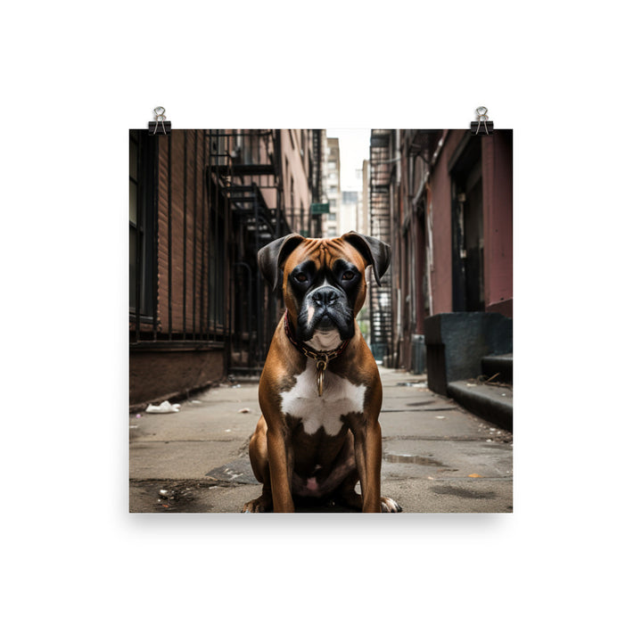 Boxer in the City Photo paper poster - PosterfyAI.com