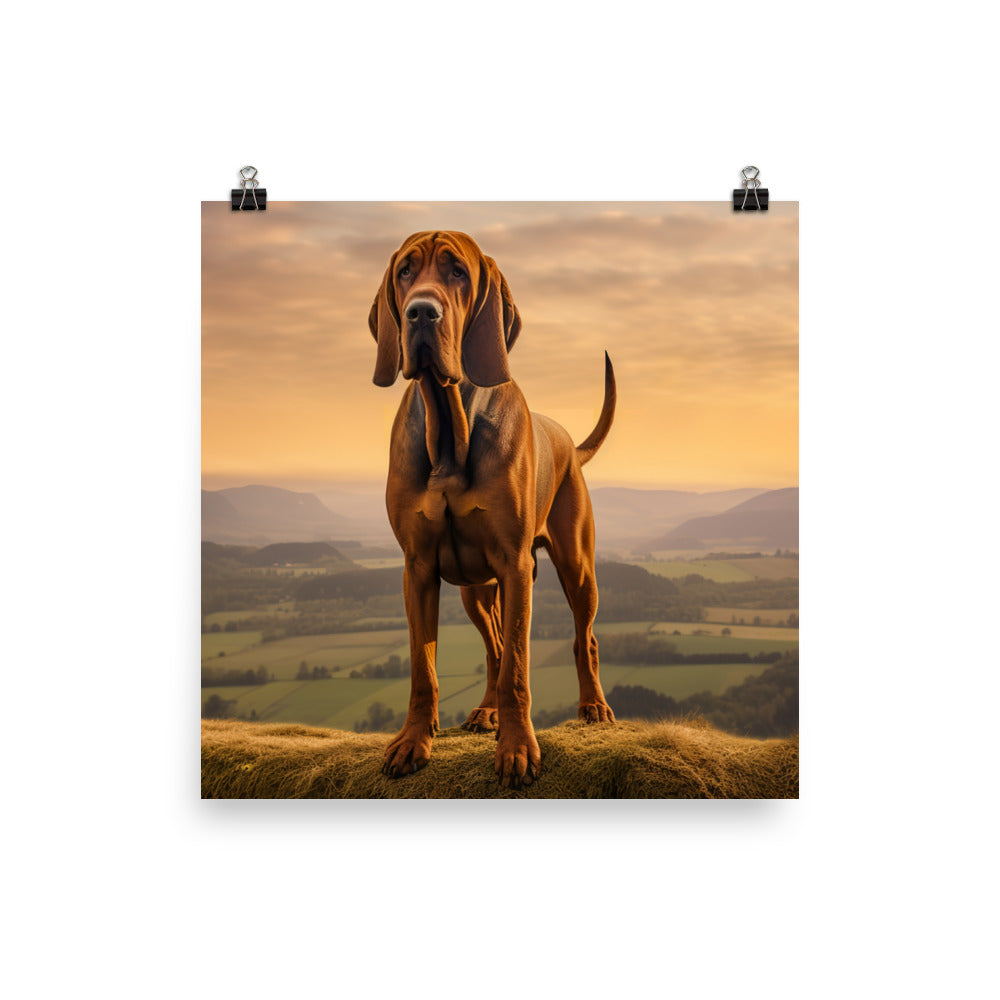 Bloodhound Portrait Photo paper poster - PosterfyAI.com