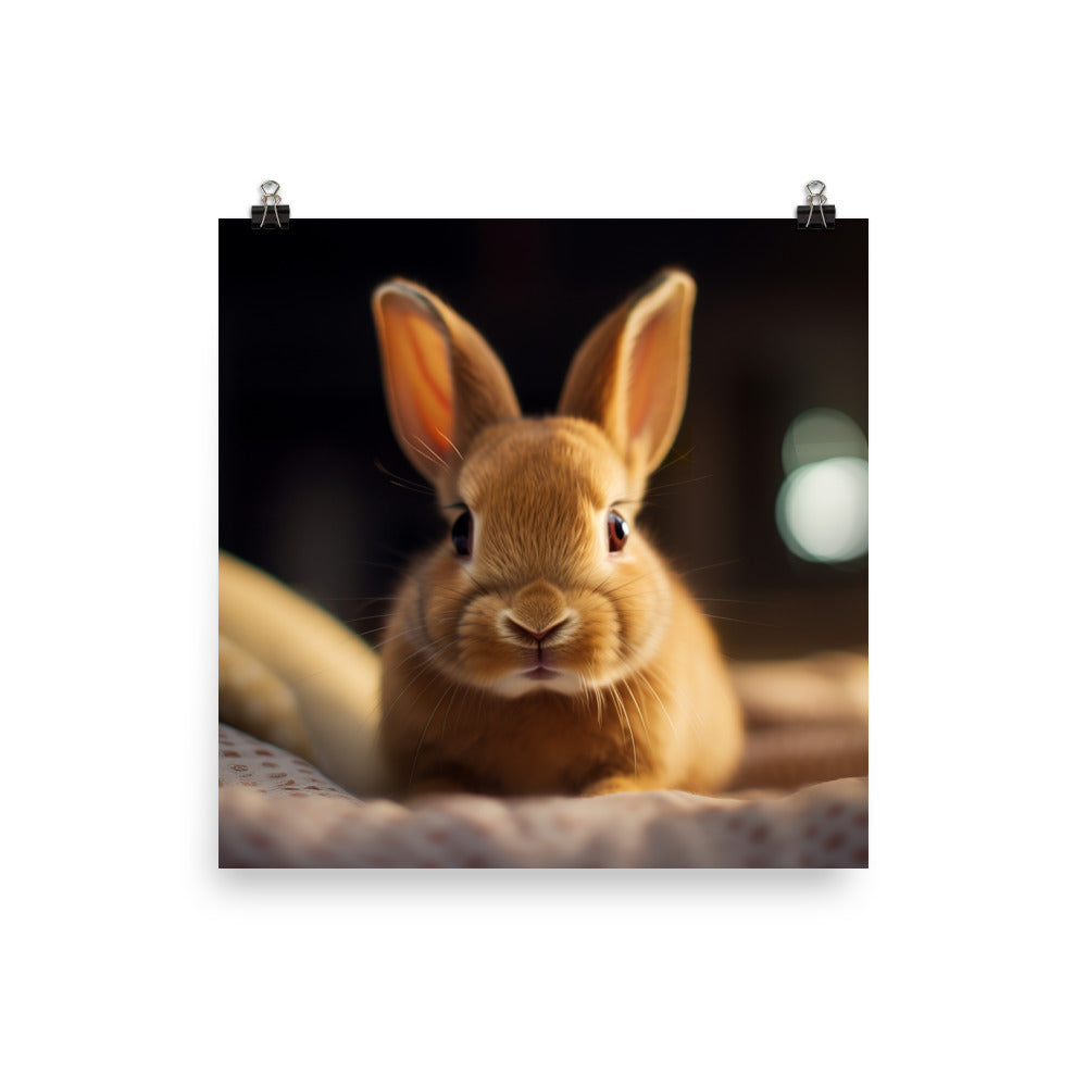 Mini Rex Bunny Photo paper poster - PosterfyAI.com