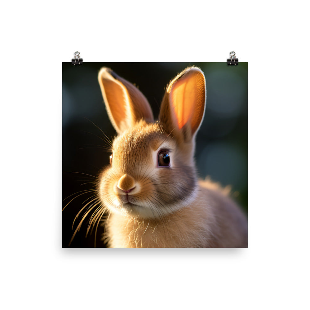 Mini Satin Bunnys Enchanting Inquisitiveness Photo paper poster - PosterfyAI.com