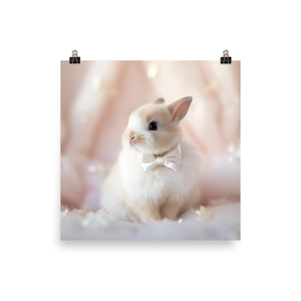 Mini Satin Bunny in Delicate Splendor Photo paper poster - PosterfyAI.com