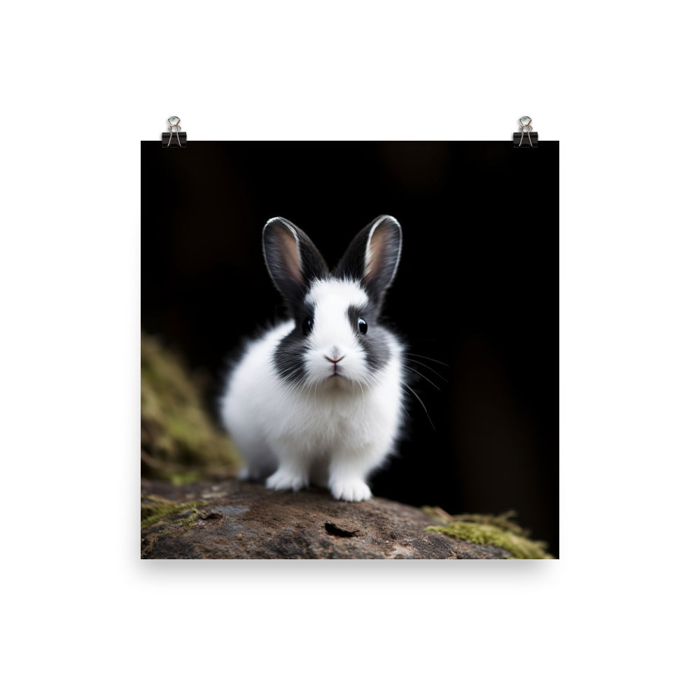 Dwarf Hotot Bunny Photo paper poster - PosterfyAI.com