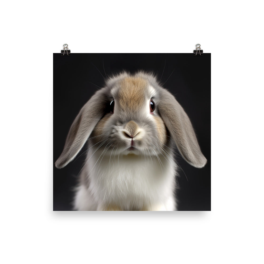 Mini Lop Bunny Photo paper poster - PosterfyAI.com