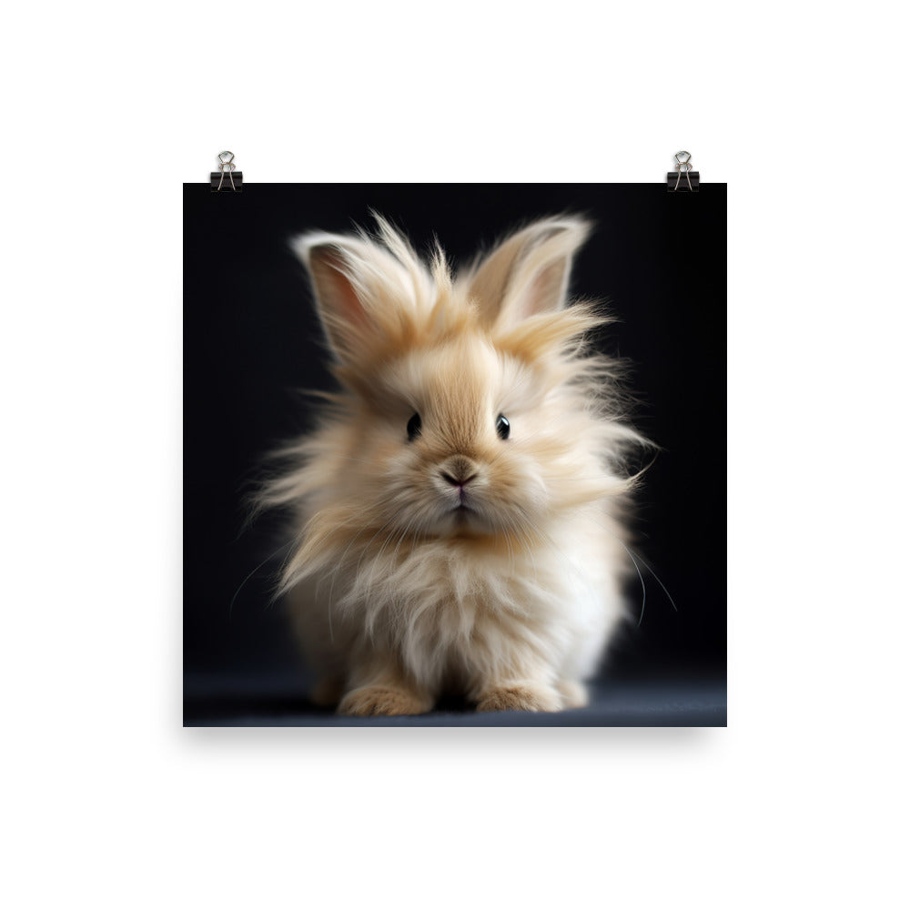 Adorable Lionhead Bunny Photo paper poster - PosterfyAI.com