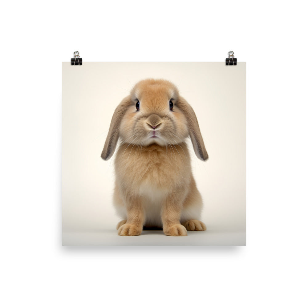 Holland Lop Bunny Photo paper poster - PosterfyAI.com