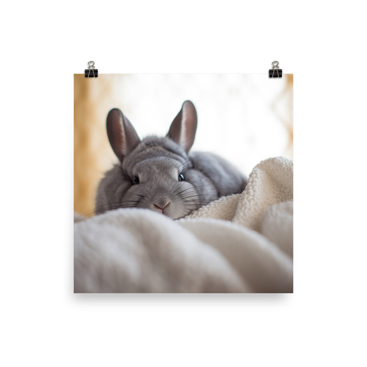 Chinchilla Bunny in a Cozy Setting Photo paper poster - PosterfyAI.com