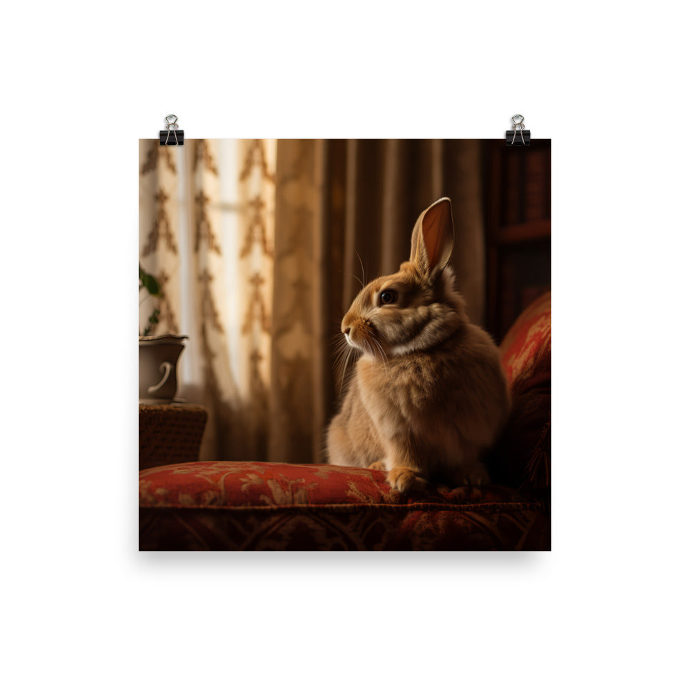 Britannia Petite Bunny in a Cozy Setting Photo paper poster - PosterfyAI.com