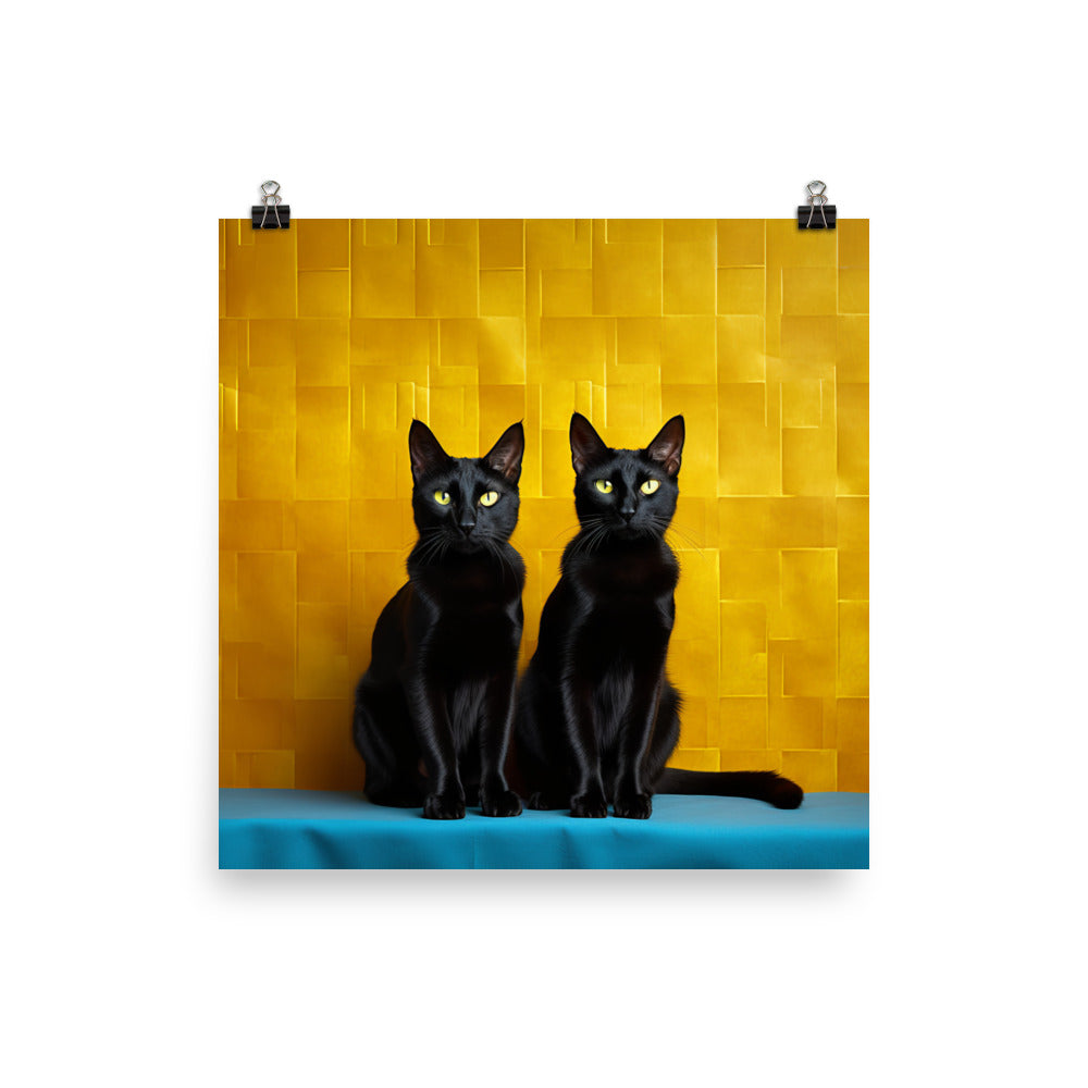 Striking Contrast of Bombay Cat Photo paper poster - PosterfyAI.com