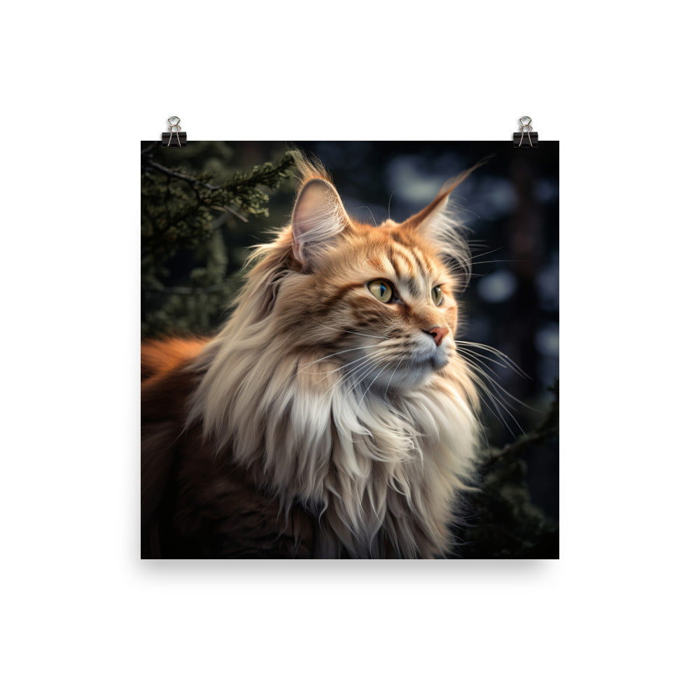 Norwegian Forest Cat Photo paper poster - PosterfyAI.com