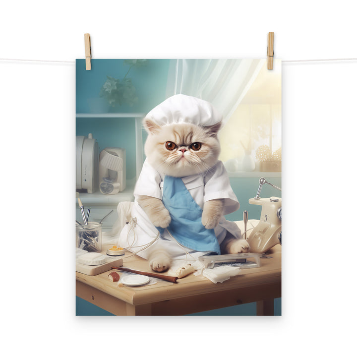 Exotic Shorthair Nurse Photo paper poster - PosterfyAI.com