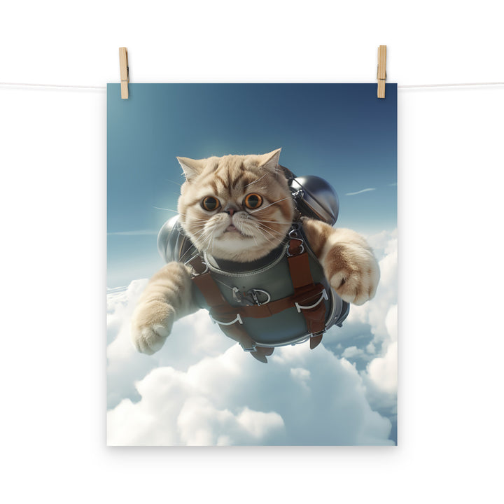 Exotic Shorthair Pilot Photo paper poster - PosterfyAI.com