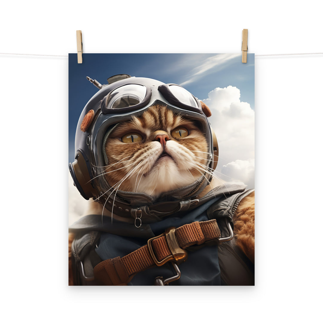 Exotic Shorthair Pilot Photo paper poster - PosterfyAI.com