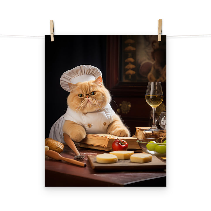 Exotic Shorthair Chef Photo paper poster - PosterfyAI.com