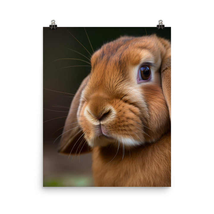 French Lop Portrait Photo paper poster - PosterfyAI.com