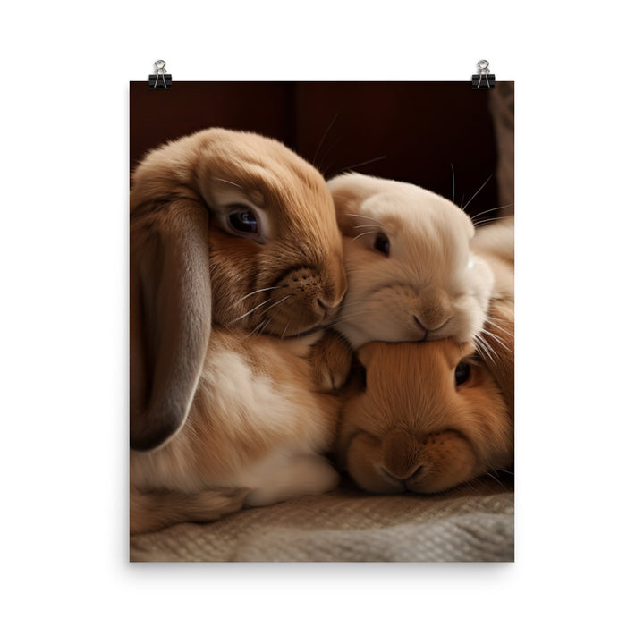 French Lop Family Time Photo paper poster - PosterfyAI.com