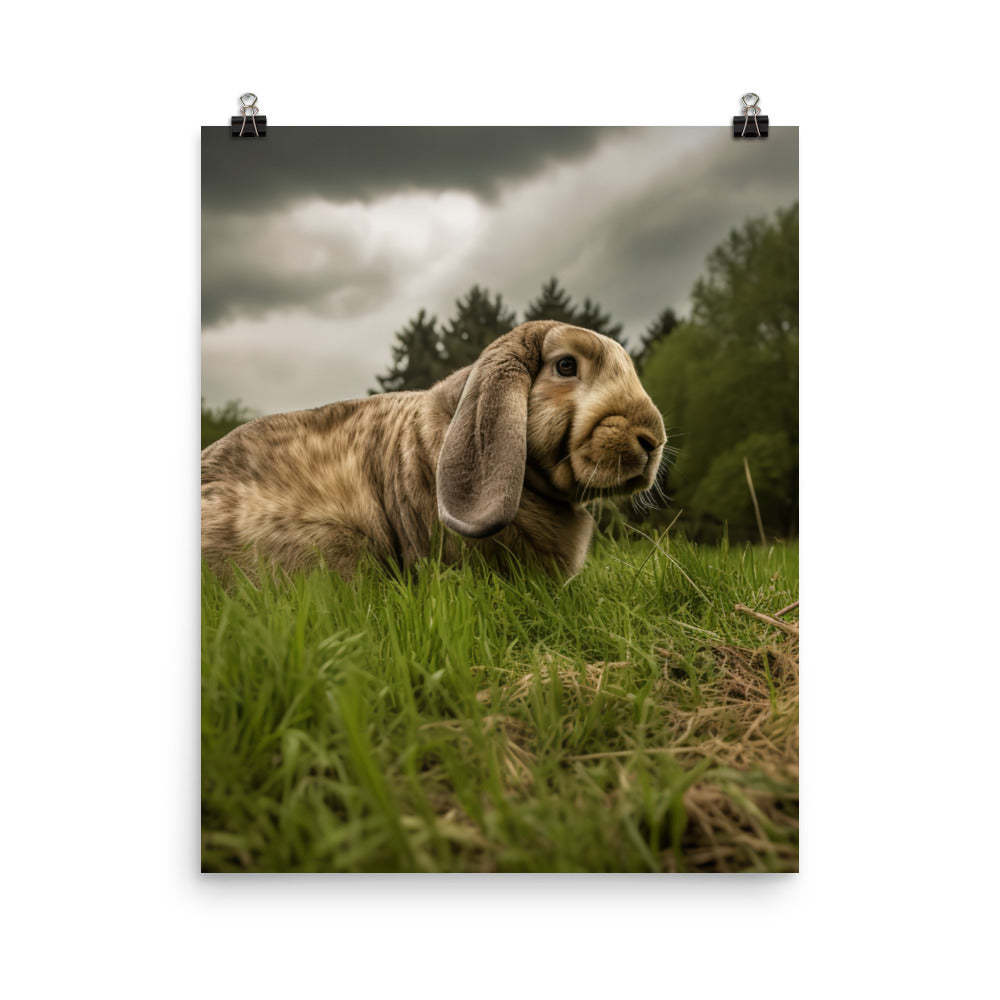 English Lop in Nature Photo paper poster - PosterfyAI.com