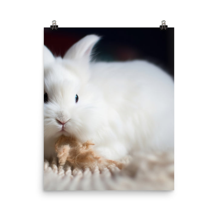 Angora Rabbit Playtime Photo paper poster - PosterfyAI.com