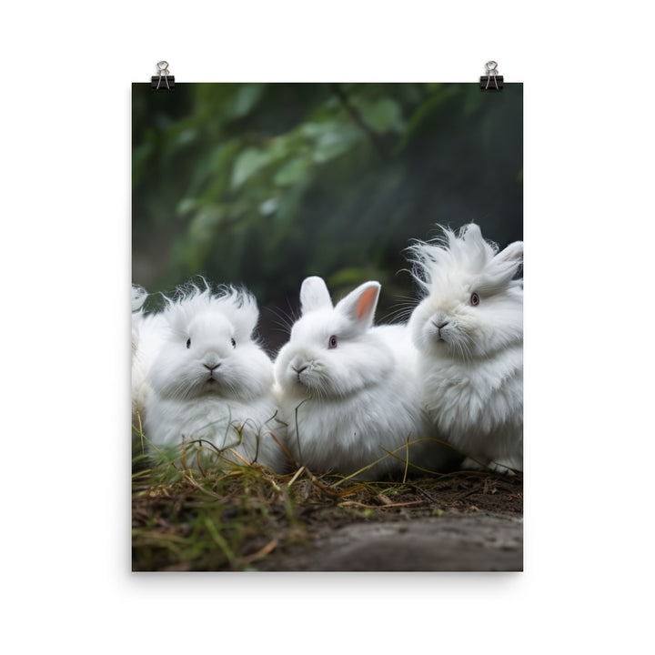 Angora Rabbit Family Photo paper poster - PosterfyAI.com