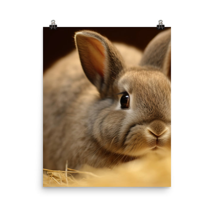 Netherland Dwarf Bunny Photo paper poster - PosterfyAI.com