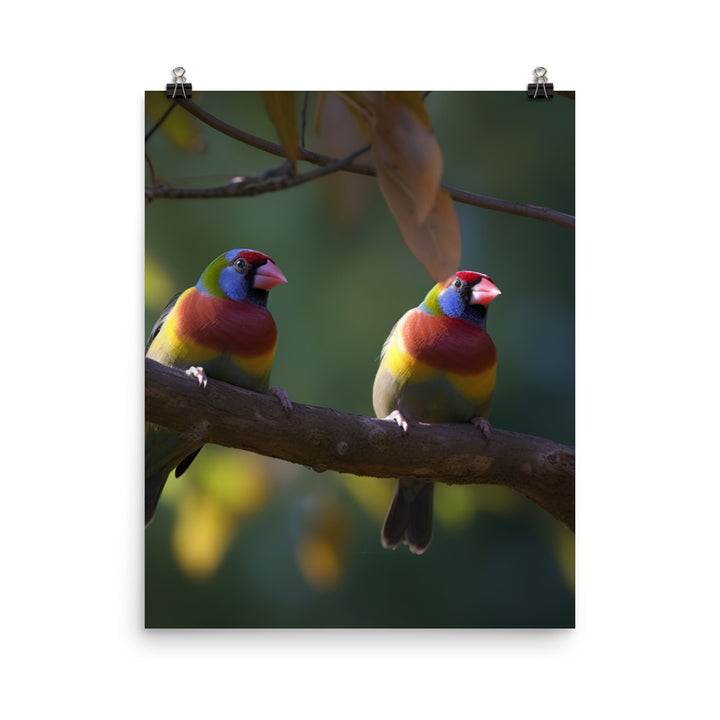 Rainbow Finches in the Wild Photo paper poster - PosterfyAI.com