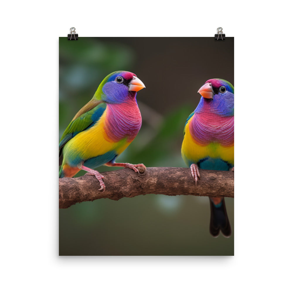 Rainbow Finches in the Wild Photo paper poster - PosterfyAI.com