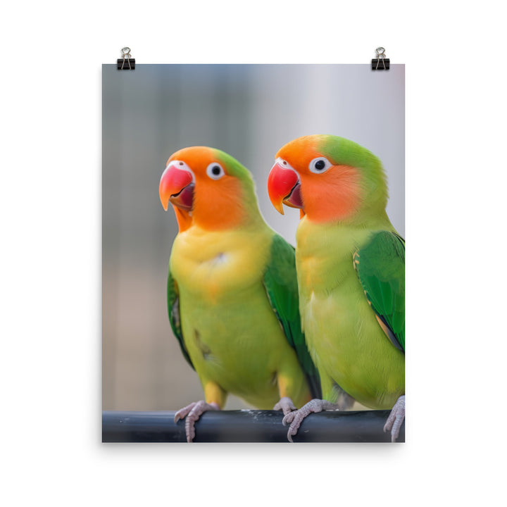 Cute Lovebirds Photo paper poster - PosterfyAI.com