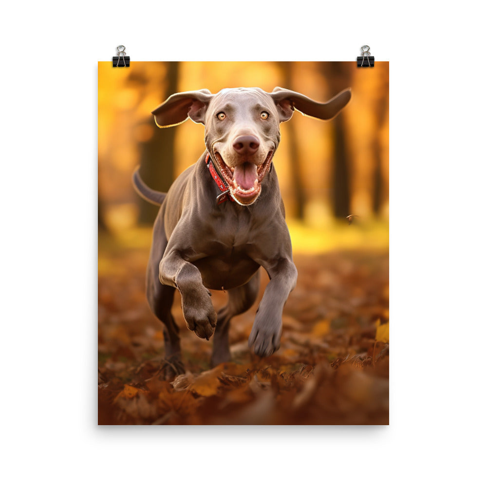 Weimaraner at Play Photo paper poster - PosterfyAI.com