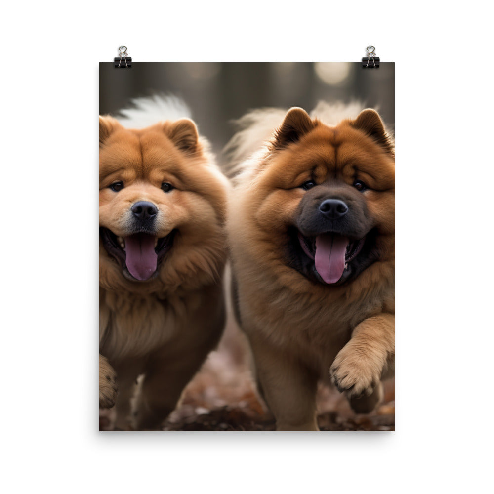 Two Chow Chows Having Fun Photo paper poster - PosterfyAI.com