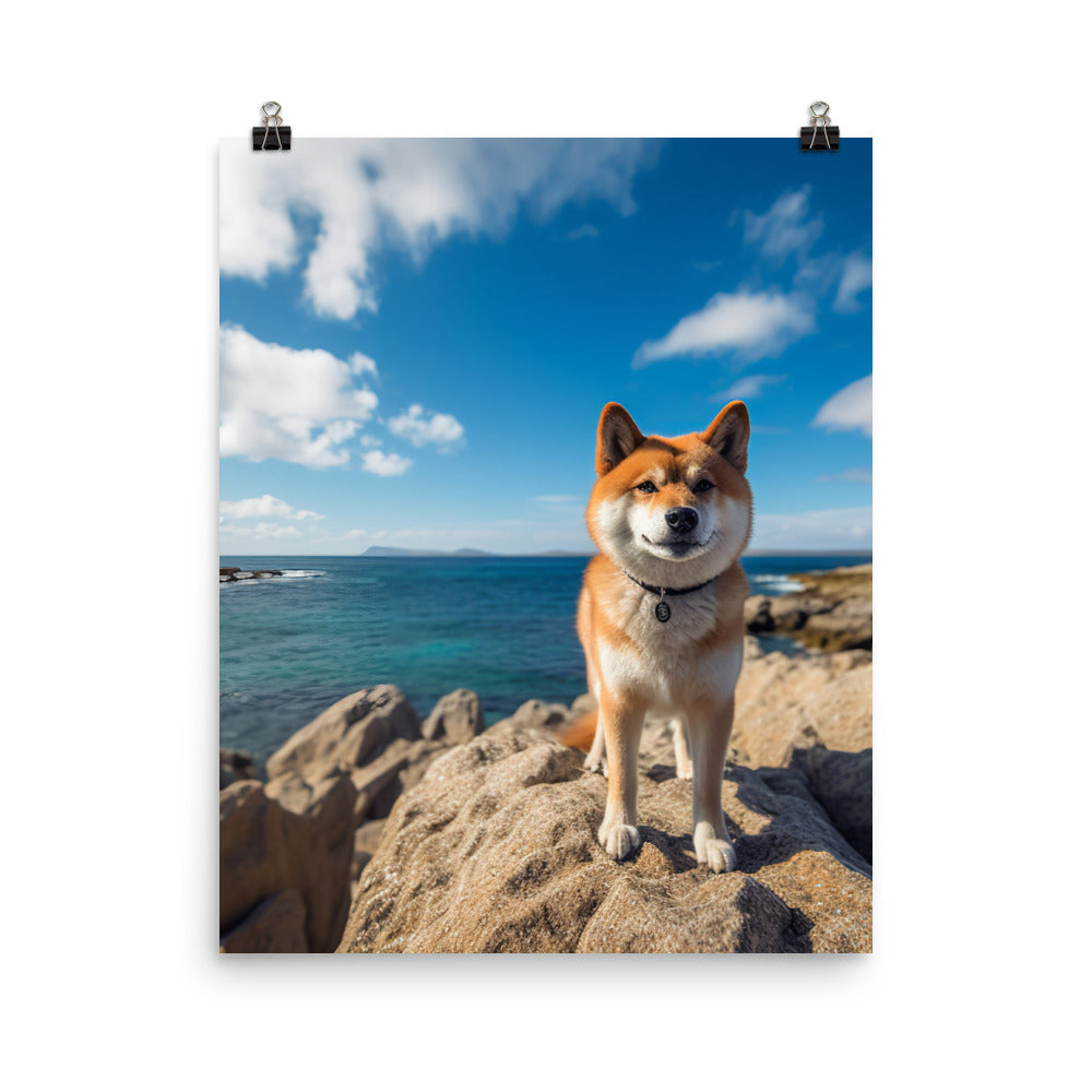 Shiba Inu Gazing Out Photo paper poster - PosterfyAI.com