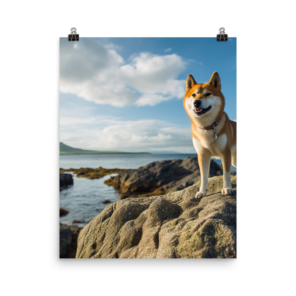 Shiba Inu Gazing Out Photo paper poster - PosterfyAI.com