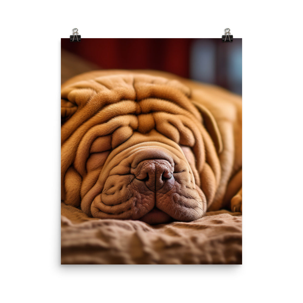 Shar Pei Dreaming Photo paper poster - PosterfyAI.com