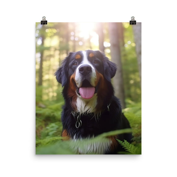 Serene Bernese Mountain Dog Photo paper poster - PosterfyAI.com